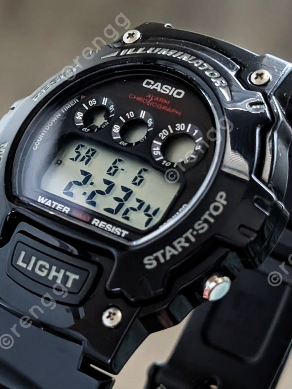 45mm Casio Digital Sport Watch in Black Resin